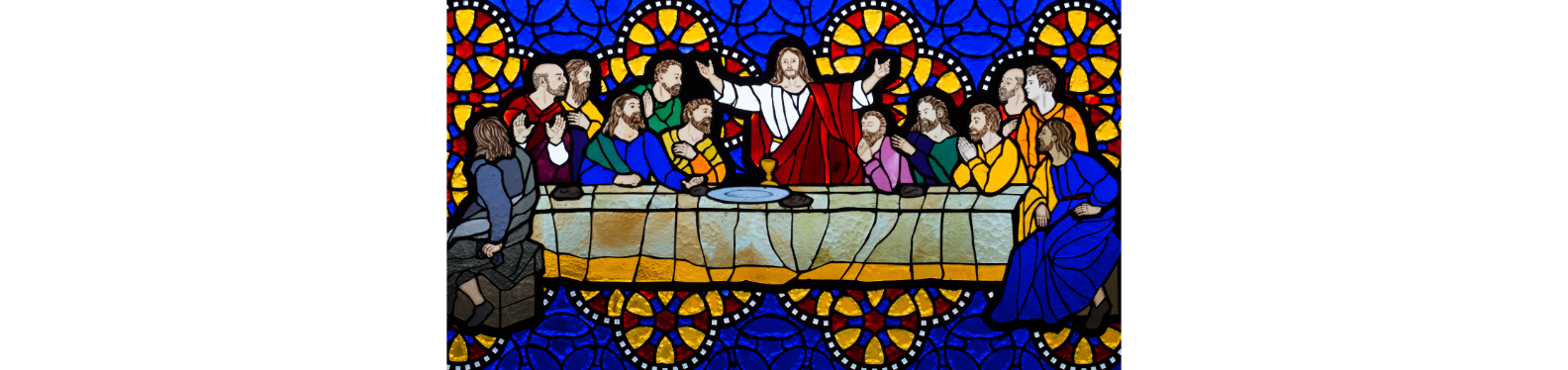 Stained glass of the Last Supper