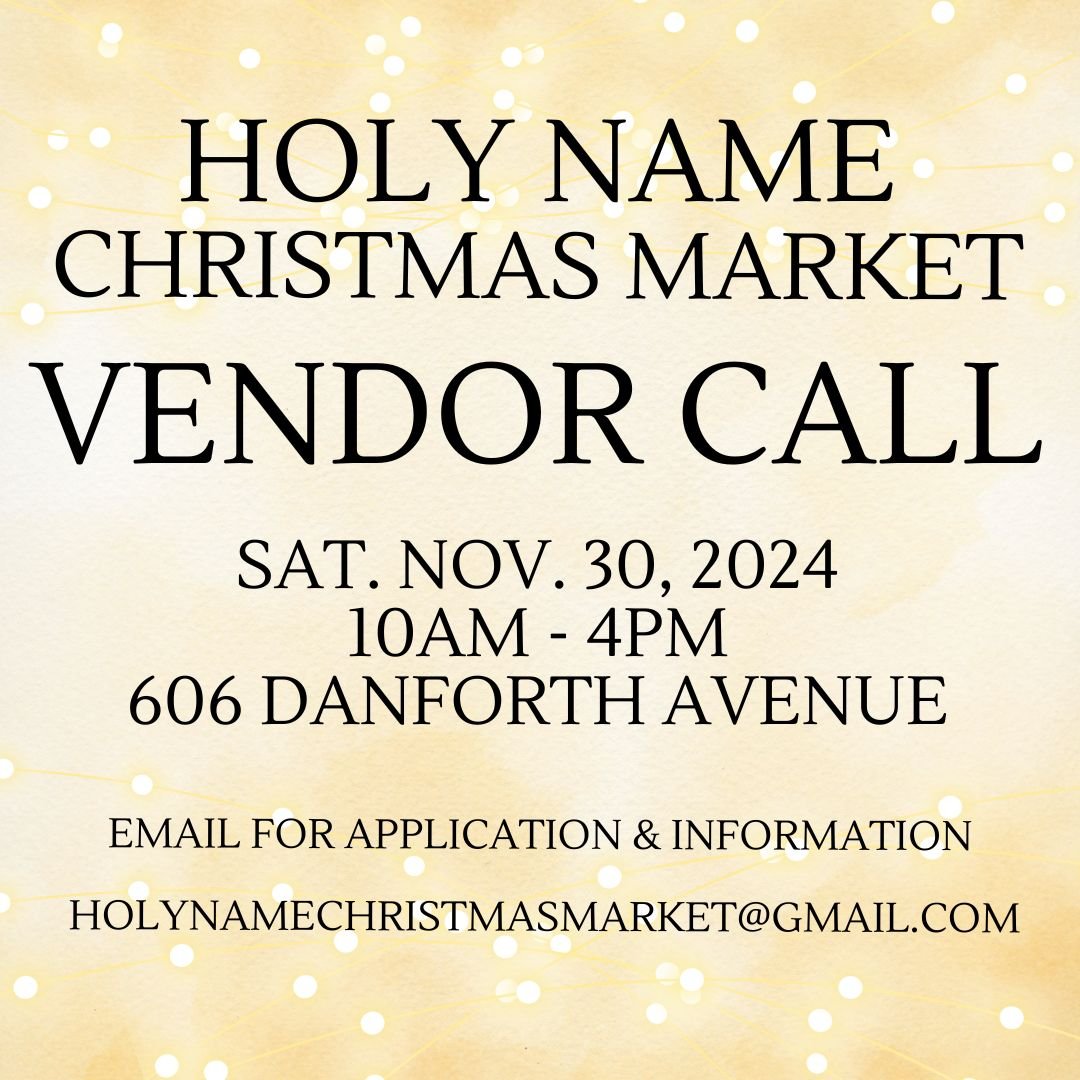 Holy Name Christmas Market Vendor Call